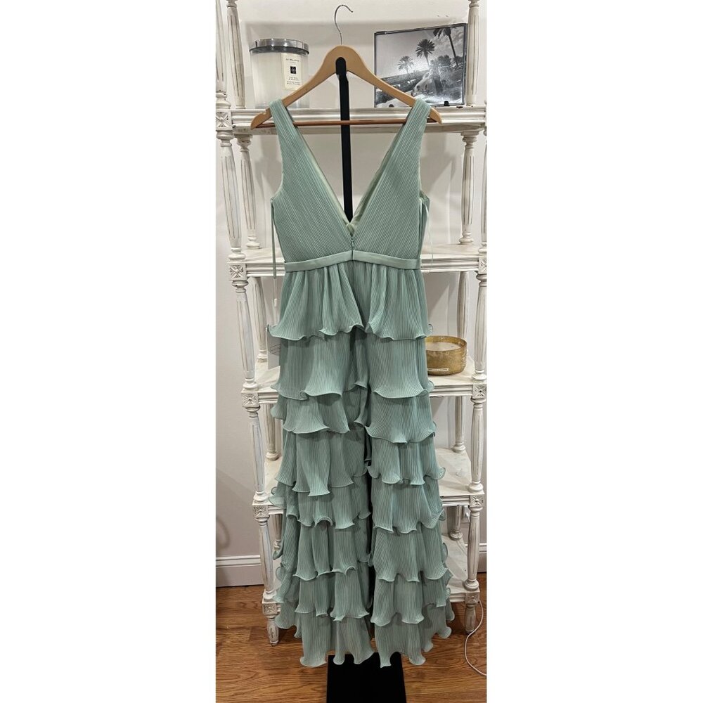 Mac Duggal Mint Green Ruffled Maxi Dress - Picture 4 of 6